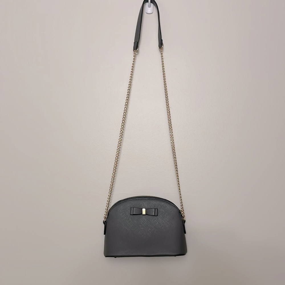 Small Grey Purse with Bow Detail